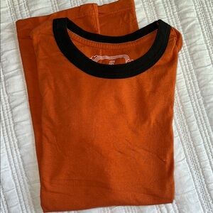 Big Bud Press Orange and Black Short Sleeve Varsity Ringer Tee